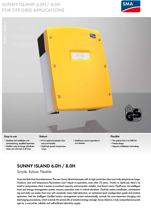 Inverter SMA Sunny Island - Đức  Nối lưới có dự phòng
