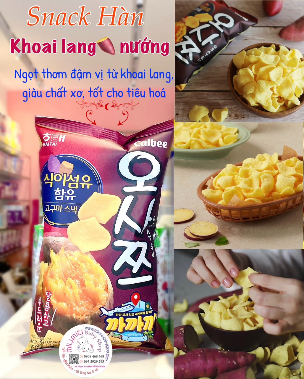 Snack Hàn khoai lang nướng