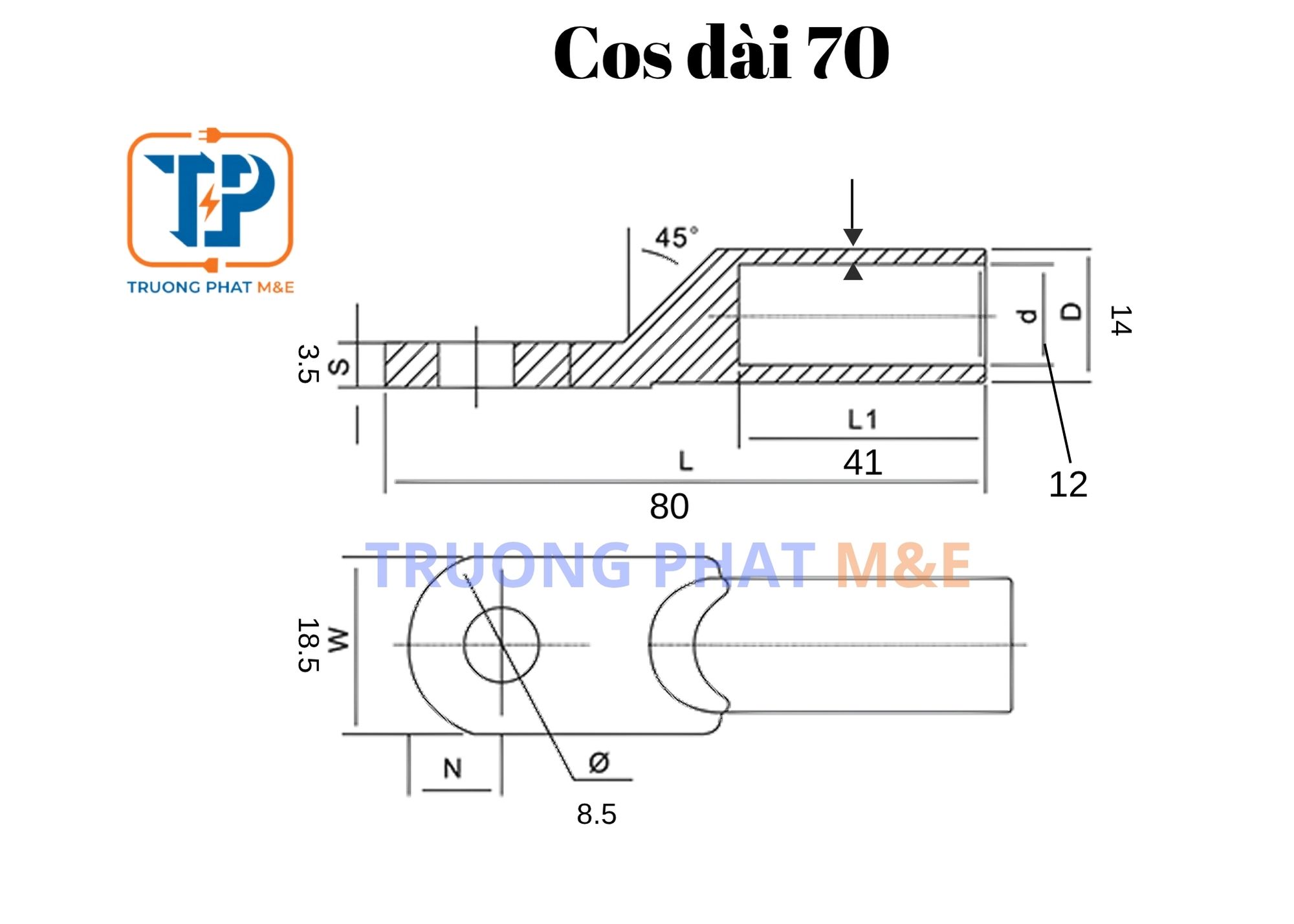 Đầu Cos SC70-12 Cán Dài