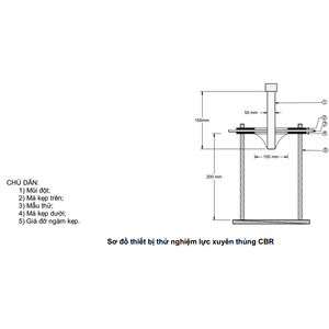 Bộ gá thí nghiệm xuyên CBR vải địa kỹ thuật ASTM D 6241, ISO 12236, TCVN 8871