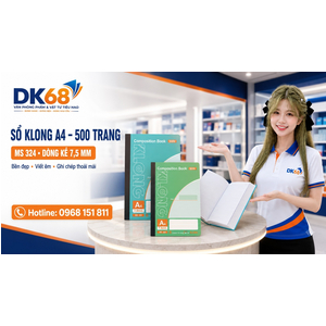 Sổ kẻ ngang Klong A4 500 trang 58/92; MS: 324