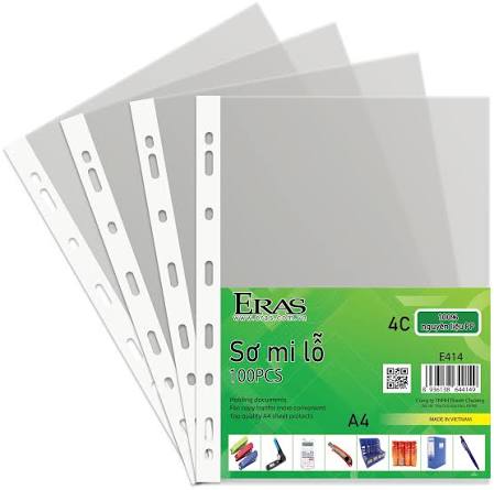 Sơ Mi Lỗ Eras A4 – Túi Đựng Hồ Sơ Trong Suốt, Tiện Lưu Trữ Tài Liệu