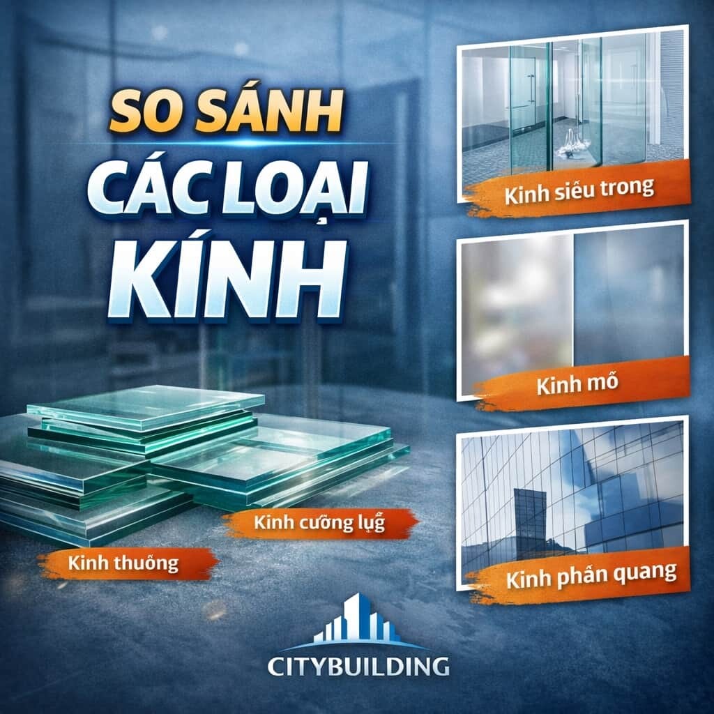 SO SÁNH CÁC LOẠI KÍNH – CÁCH PHÂN BIỆT VÀ CHỌN ĐÚNG CHO TỪNG ỨNG DỤNG