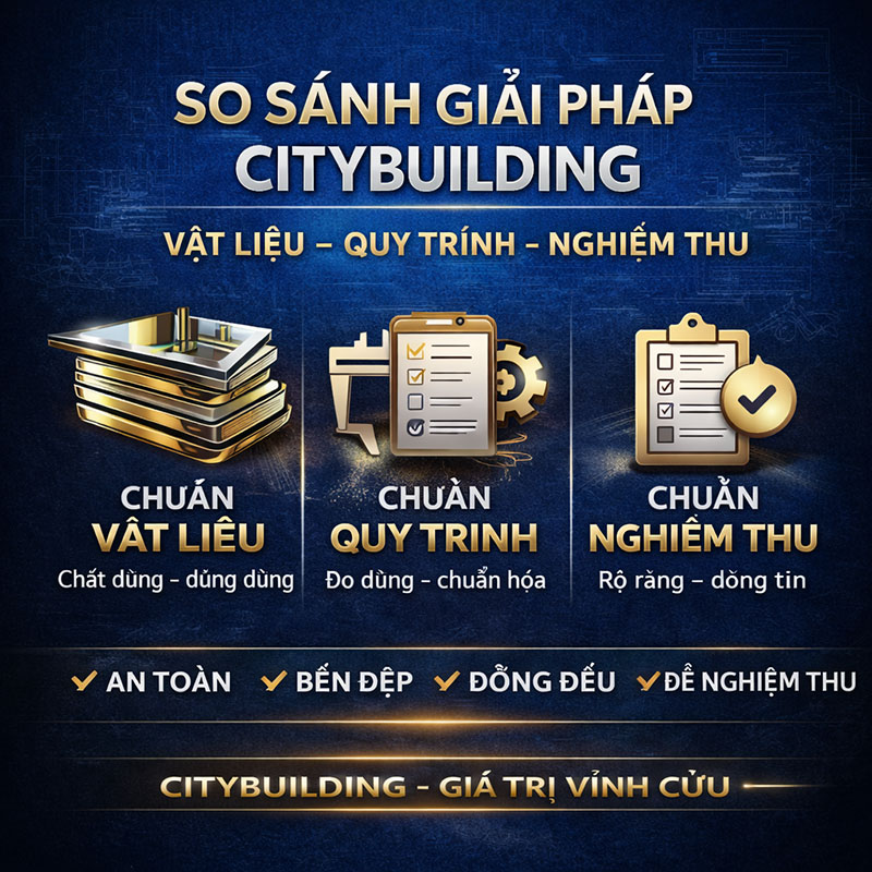 1️⃣ SO SÁNH GIẢI PHÁP CITYBUILDING | CHỌN ĐÚNG CHUẨN GƯƠNG KÍNH – INOX – KẾT CẤU