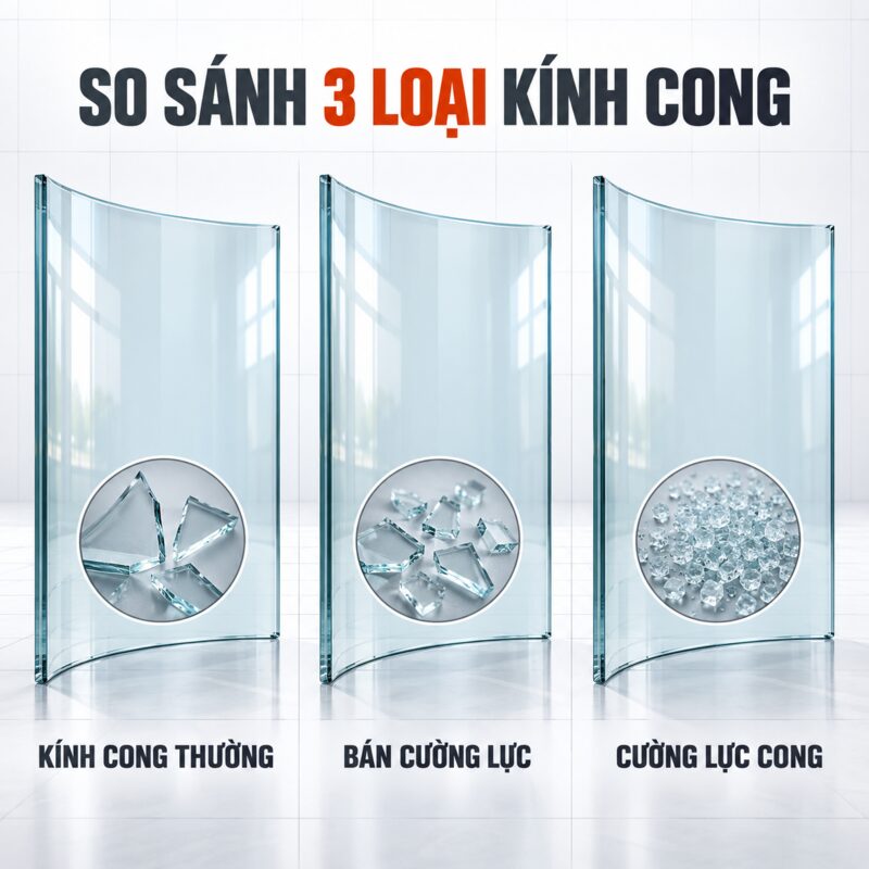 So Sánh Kính Cong Thường, Bán Cường Lực Và Cường Lực Cong