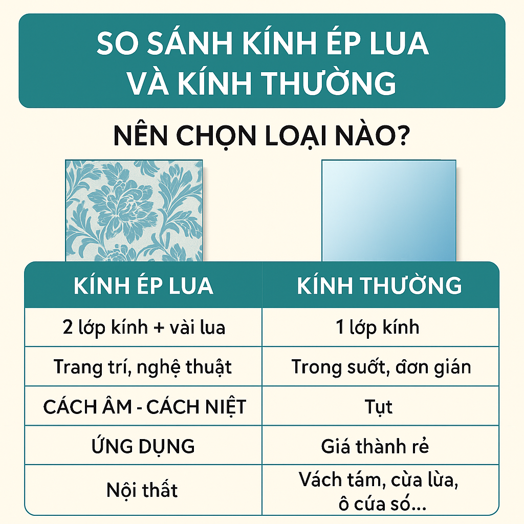 📍 SO SÁNH KÍNH ÉP LỤA VÀ KÍNH THƯỜNG – NÊN CHỌN LOẠI NÀO?
