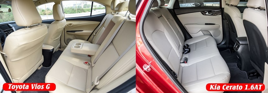 So sánh nội thất xe Toyota Vios G và Kia Cerato bản 1.6 Luxury