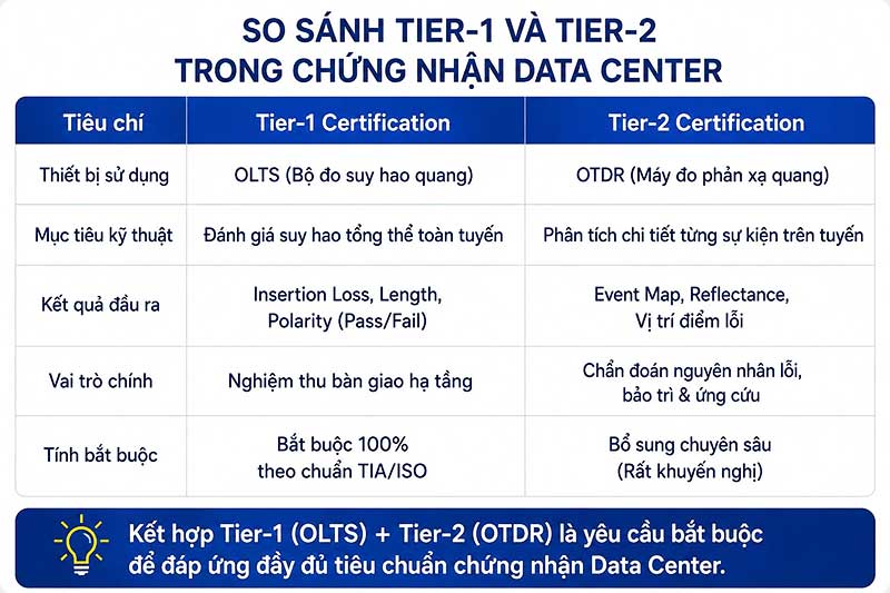So sánh Tier-1 và Tier-2
