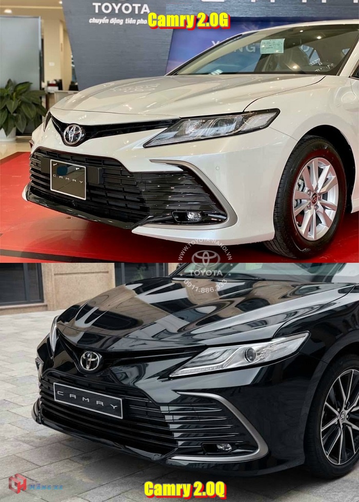 so sánh Toyota Camry 2.0g và 2.0q 2023 phần đầu xe