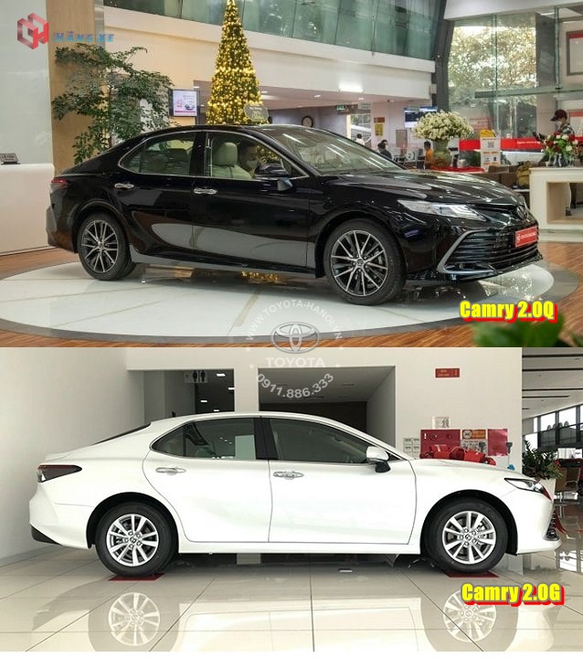 So sánh toyota camry 2.0g và camry 2.0q 2023 về ngoại thất