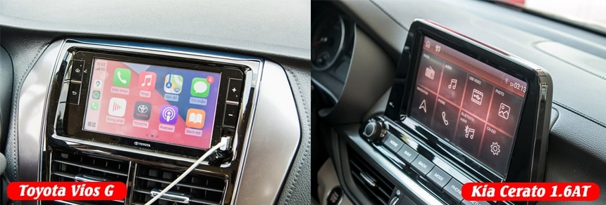 So sánh trang bị nội thất Cerato 1.6 AT và Vios G