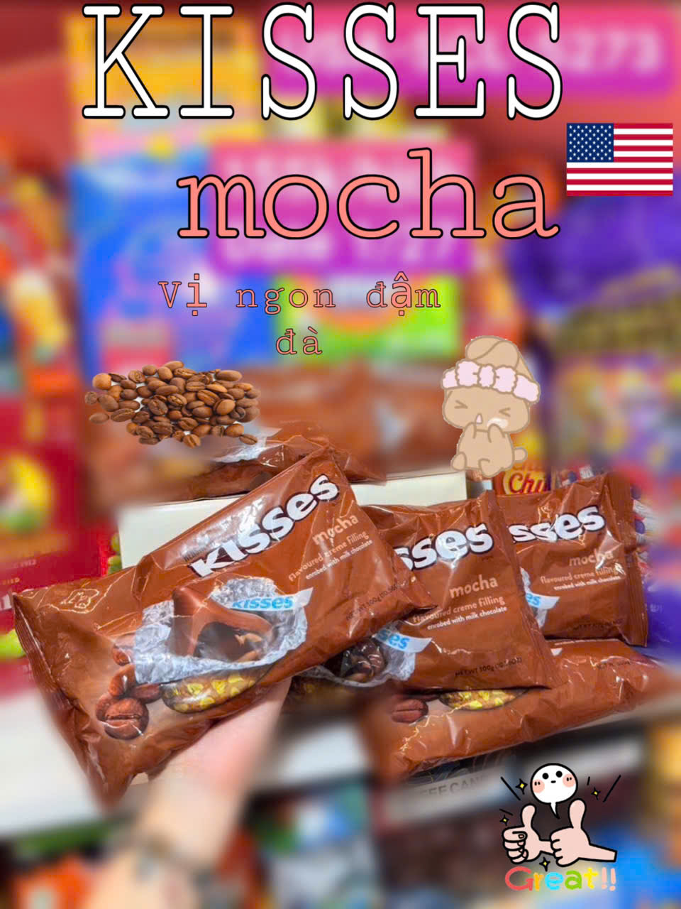 Socola herrshey kisses mocha (mỹ)