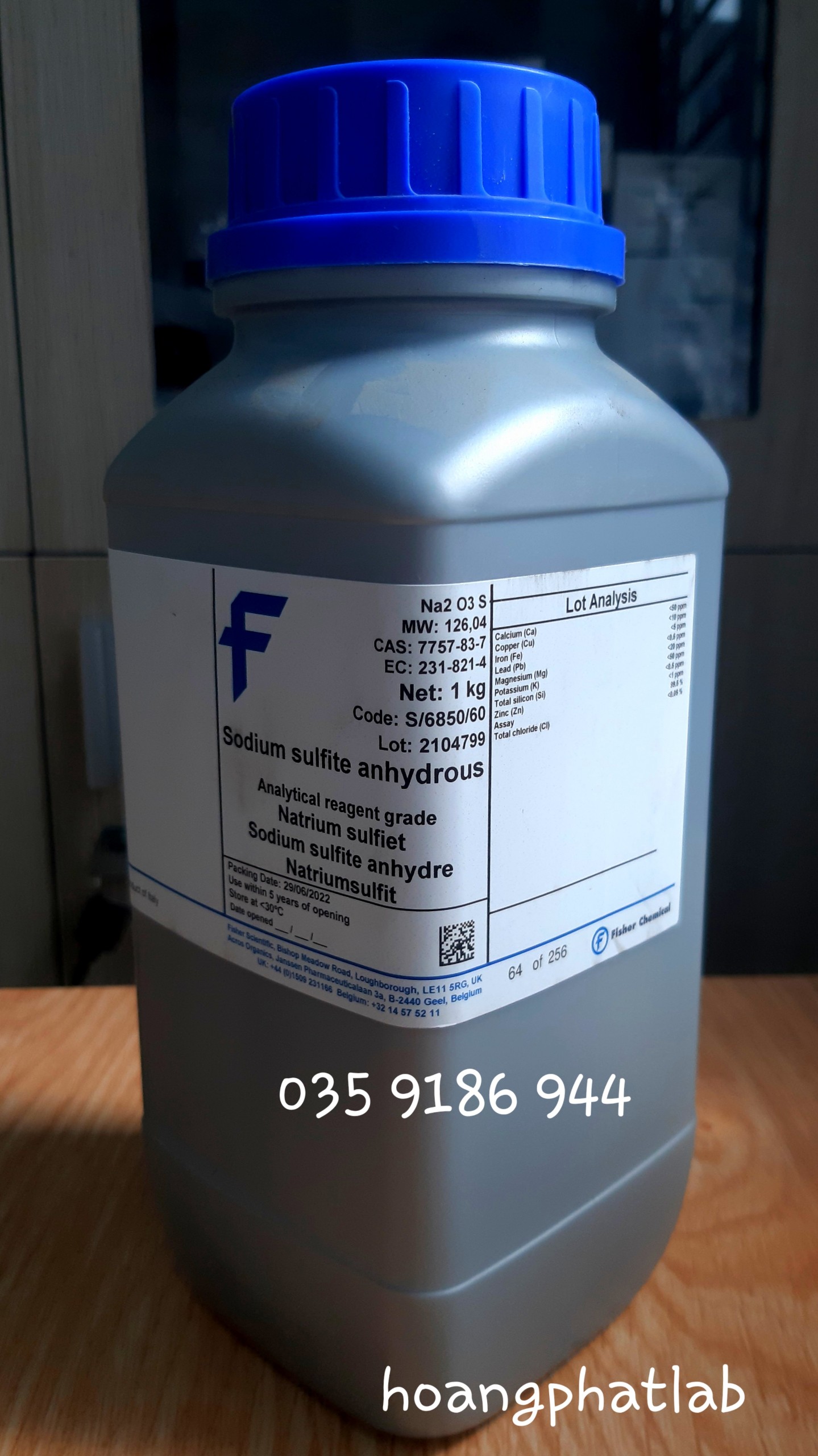 Sodium Sulfite Anhydrous, Certified AR for Analysis, Fisher Chemical™ (1 kg/chai)