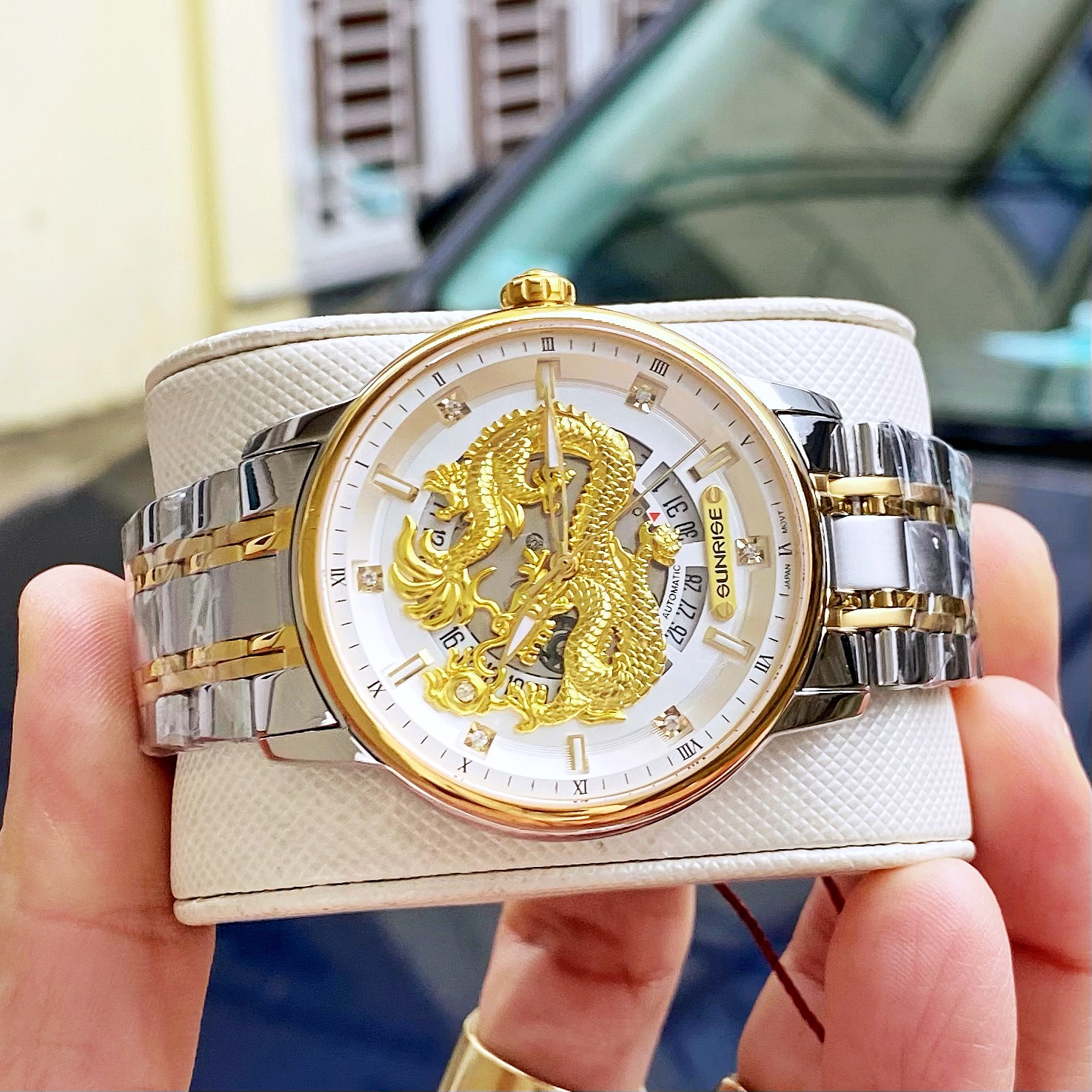 Đồng Hồ Cơ Sunrise Rồng Vàng 7001SE