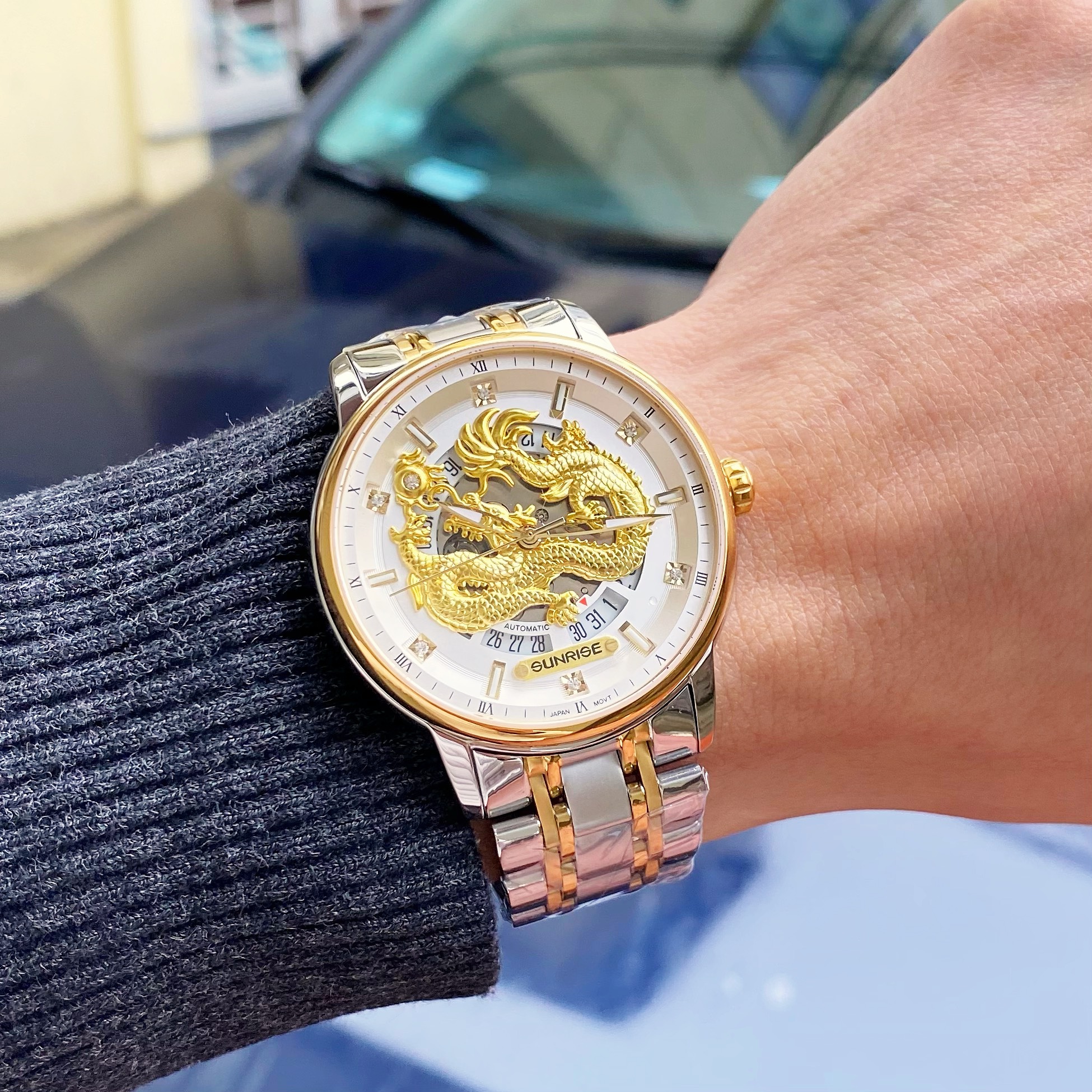 Đồng Hồ Cơ Sunrise Rồng Vàng 7001SE