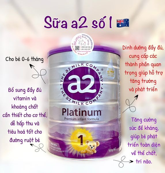 Sữa A2 Platinum Số 1 900gr 🇦🇺 - cho bé 0-6 tháng