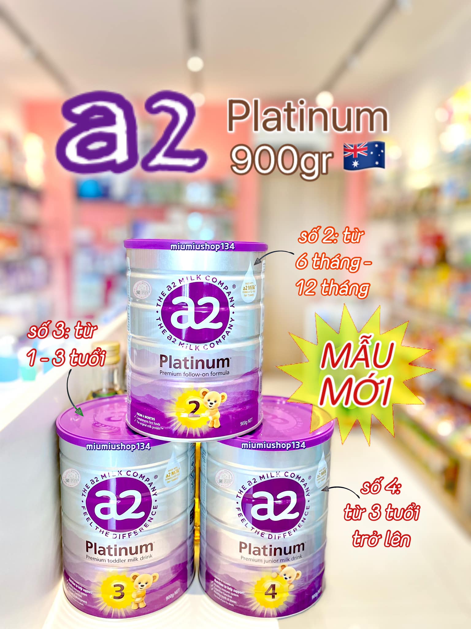 Sữa A2 Platinum Số 3 900gr 🇦🇺 - cho bé 1 - 3 tuổi