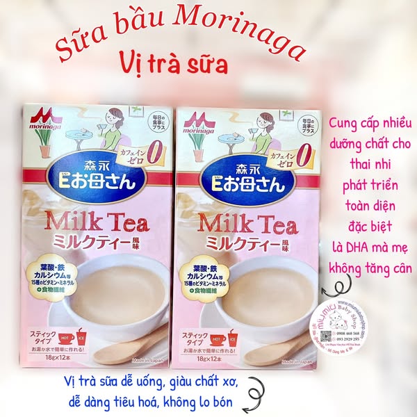 Sữa bầu Morinaga vị trà sữa - Nhật - 24 gói