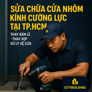💎 SỬA CHỮA CỬA NHÔM KÍNH CƯỜNG LỰC TẠI PHƯỜNG HIỆP BÌNH, TP.HCM | THAY BẢN LỀ – THAY KẸP – XỬ LÝ XỆ CỬA – CITYBUILDING