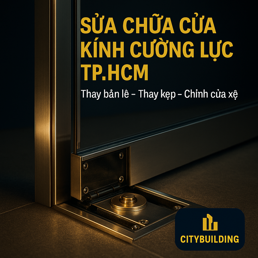 💎 SỬA CHỮA CỬA NHÔM KÍNH CƯỜNG LỰC TẠI PHƯỜNG HÒA BÌNH, TP.HCM | BÁO GIÁ THAY BẢN LỀ – THAY KẸP – XỬ LÝ XỆ CỬA – CITYBUILDING