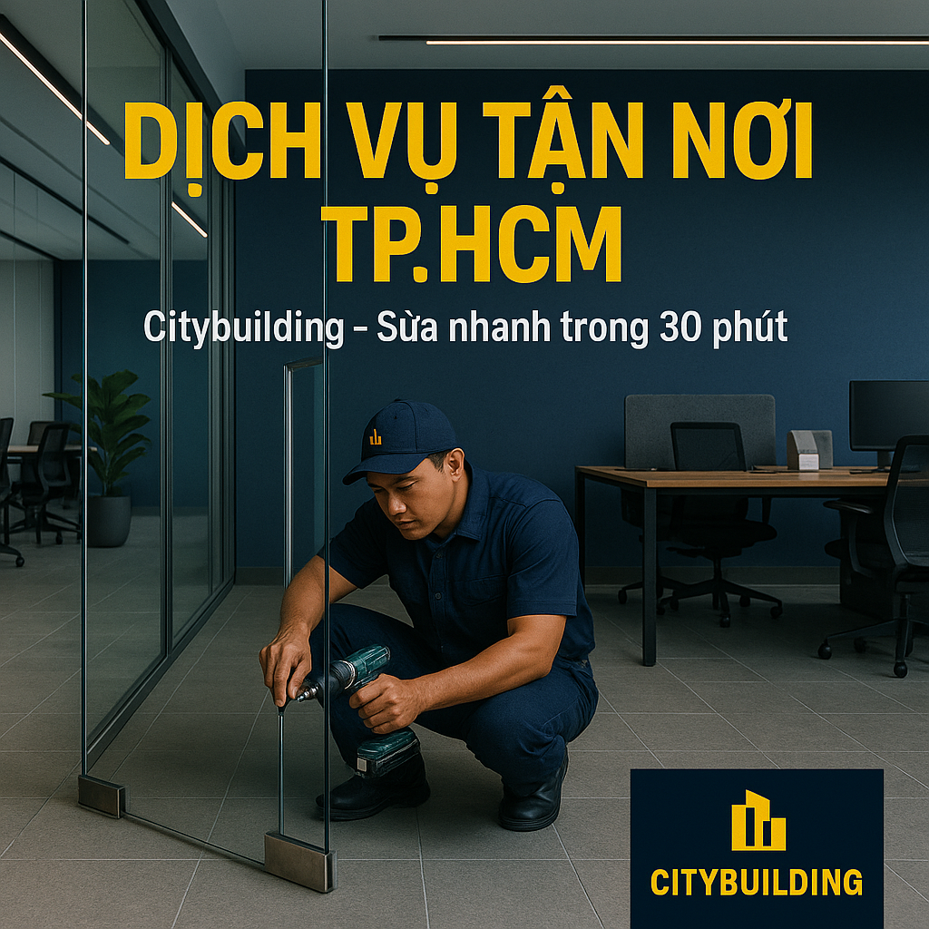 💎 SỬA CHỮA CỬA NHÔM KÍNH CƯỜNG LỰC TẠI PHƯỜNG THỚI AN, TP.HCM | BÁO GIÁ THAY BẢN LỀ – THAY KẸP – XỬ LÝ XỆ CỬA – CITYBUILDING