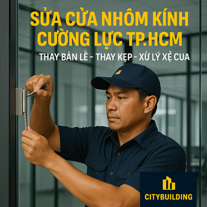 💎 SỬA CHỮA CỬA NHÔM KÍNH CƯỜNG LỰC TẠI PHƯỜNG TAM BÌNH, TP. THỦ ĐỨC, TP.HCM | THAY BẢN LỀ – THAY KẸP – XỬ LÝ XỆ CỬA – CITYBUILDING