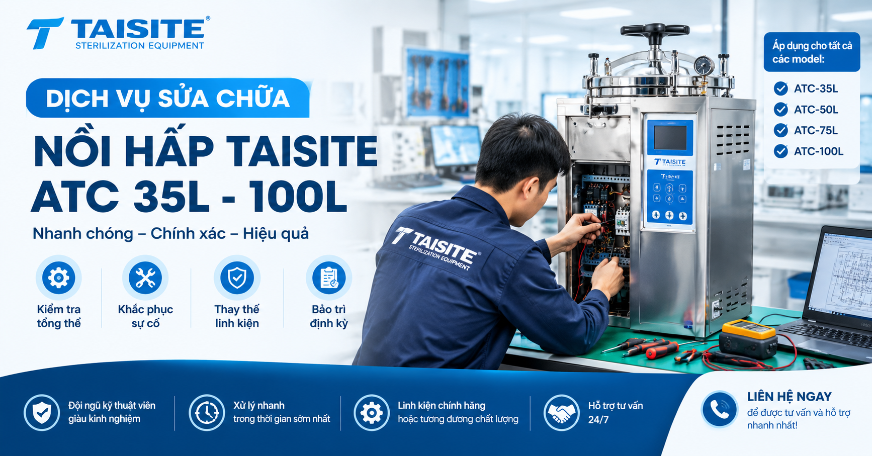 Sửa Nồi Hấp Taisite ATC - 35L , 50L ,75L, 100L , 150LD.