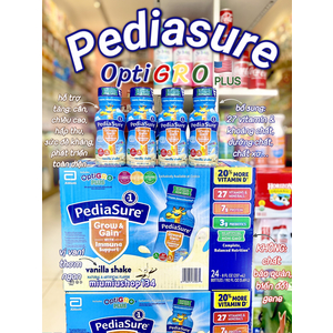 SỮA NƯỚC PEDIASURE GROW & GAIN OPTIGRO PLUS HƯƠNG VANI 🇺🇸  Thùng 24 chai