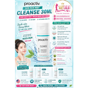 Sữa rửa mặt Proactiv 30ml Renewing Cleanser trị mụn trắng da - 0858193968 - 0944193968 - amylalashop.com -