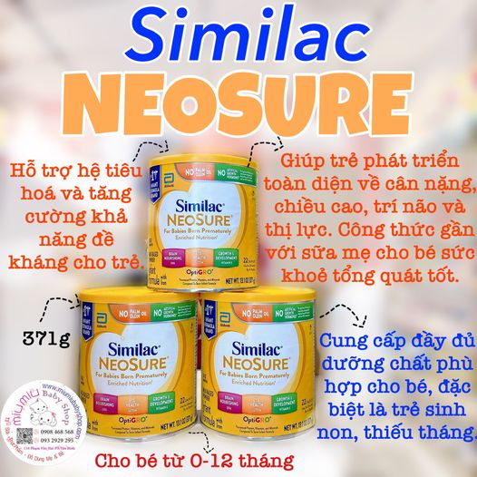 Sữa Similac Neosure cho bé sinh non nhẹ cân 371GR - hàng nội địa Mỹ🇺🇸