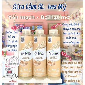 Sữa Tắm Dưỡng Da St.Ives Body Wash 650ml 🇺🇸 - Bơ + Yến Mạch