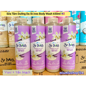 Sữa Tắm Dưỡng Da St.Ives Body Wash 650ml 🇺🇸- Vani + Sữa Yến Mạch