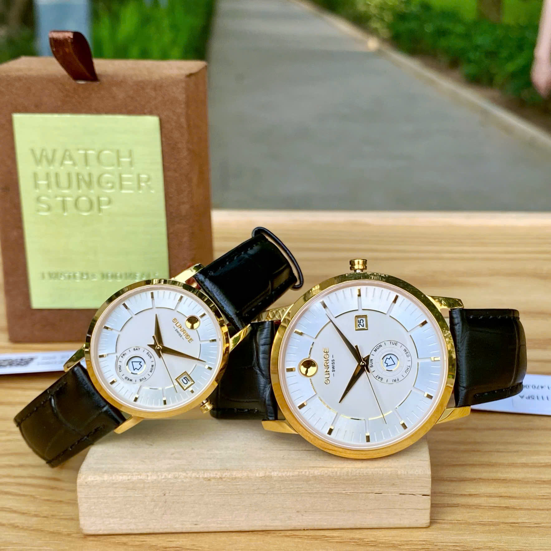 ĐỒNG HỒ ĐÔI SUNRISE DÂY DA 1115PA CHÍNH HÃNG