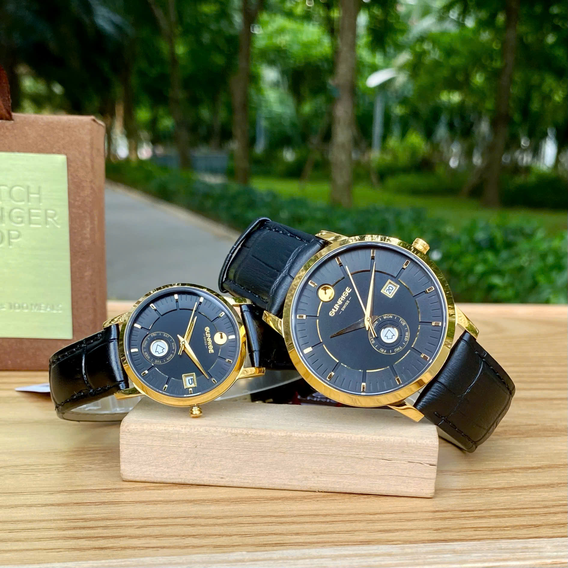 ĐỒNG HỒ ĐÔI SUNRISE DÂY DA 1115PA CHÍNH HÃNG