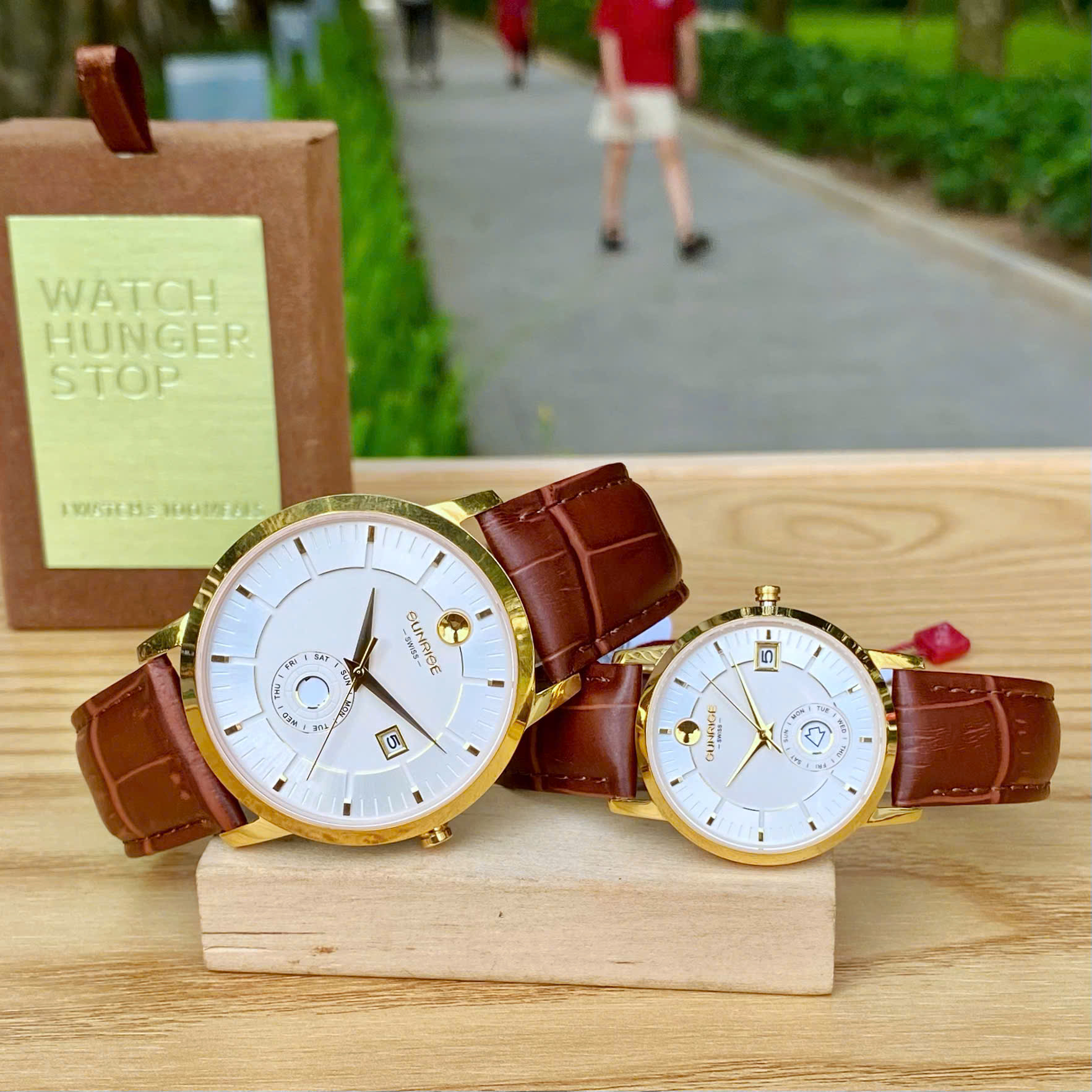 ĐỒNG HỒ ĐÔI SUNRISE DÂY DA 1115PA CHÍNH HÃNG