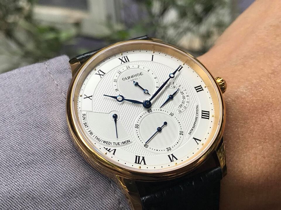 ĐỒNG HỒ NAM DÂY DA SUNRISE 1134PA