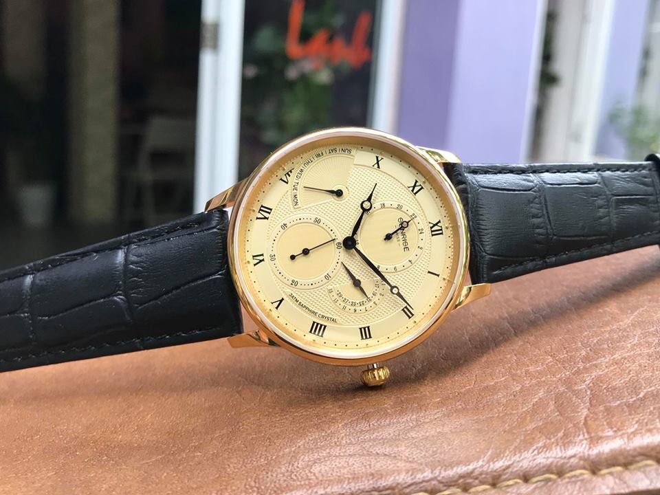 ĐỒNG HỒ NAM DÂY DA SUNRISE 1134PA