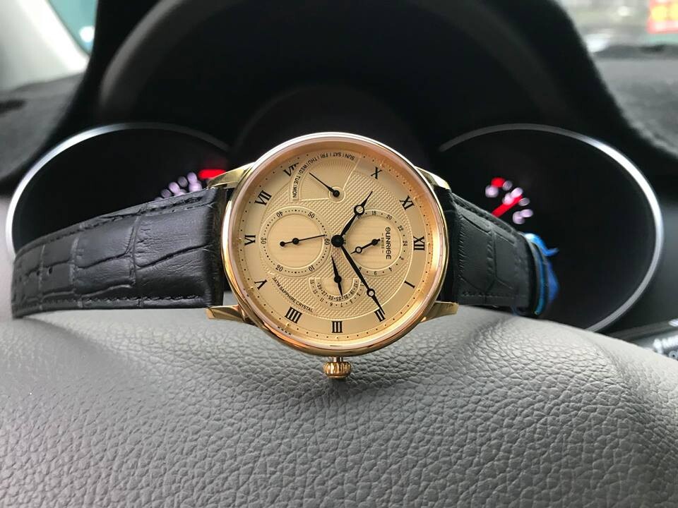 ĐỒNG HỒ NAM DÂY DA SUNRISE 1134PA