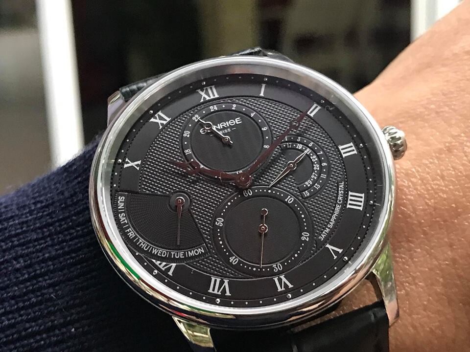 ĐỒNG HỒ NAM DÂY DA SUNRISE 1134PA