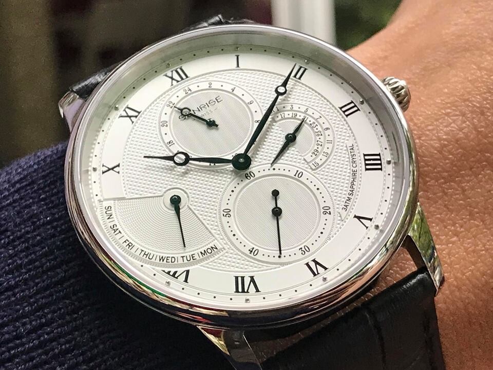 ĐỒNG HỒ NAM DÂY DA SUNRISE 1134PA