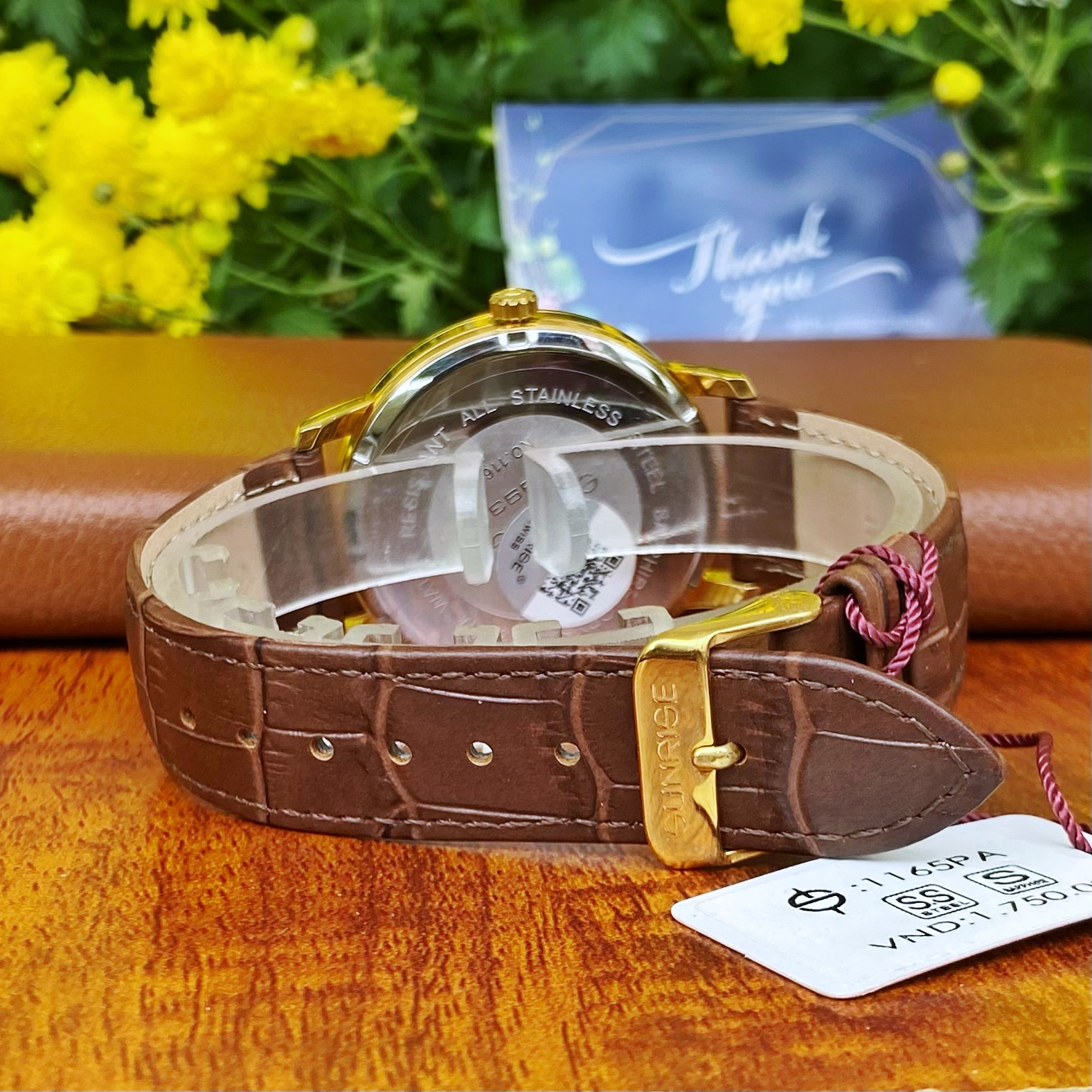 ĐỒNG HỒ SUNRISE DÂY DA 1164PA CHÍNH HÃNG