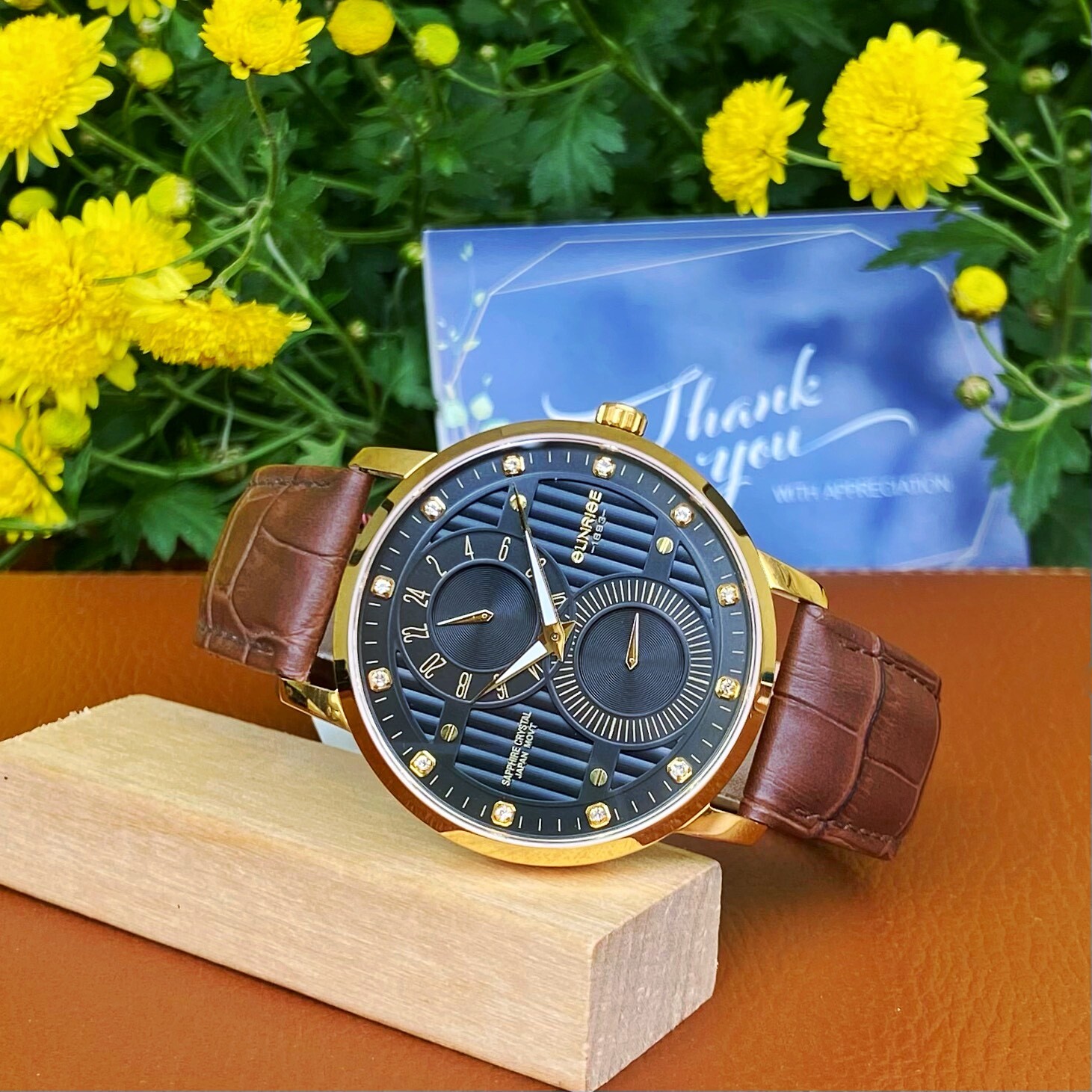 ĐỒNG HỒ SUNRISE DÂY DA 1164PA CHÍNH HÃNG