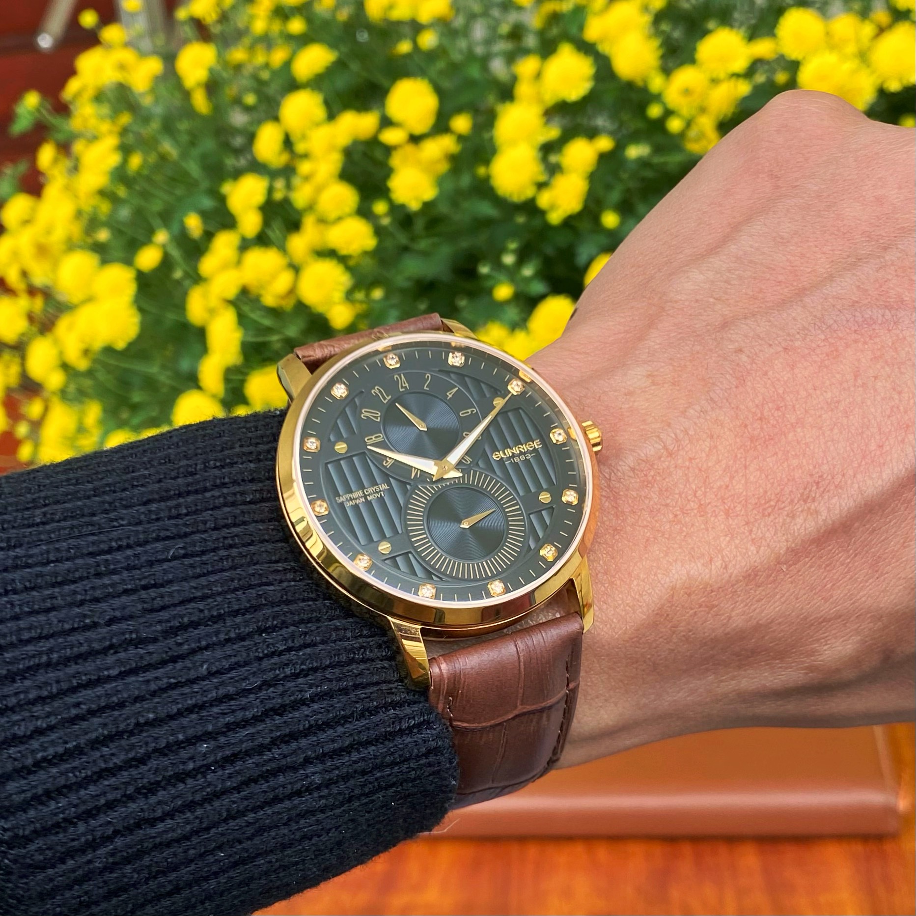 ĐỒNG HỒ SUNRISE DÂY DA 1164PA CHÍNH HÃNG