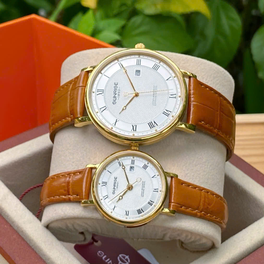 ĐỒNG HỒ ĐÔI SUNRISE DÂY DA 1257PA và 2257PA CHÍNH HÃNG