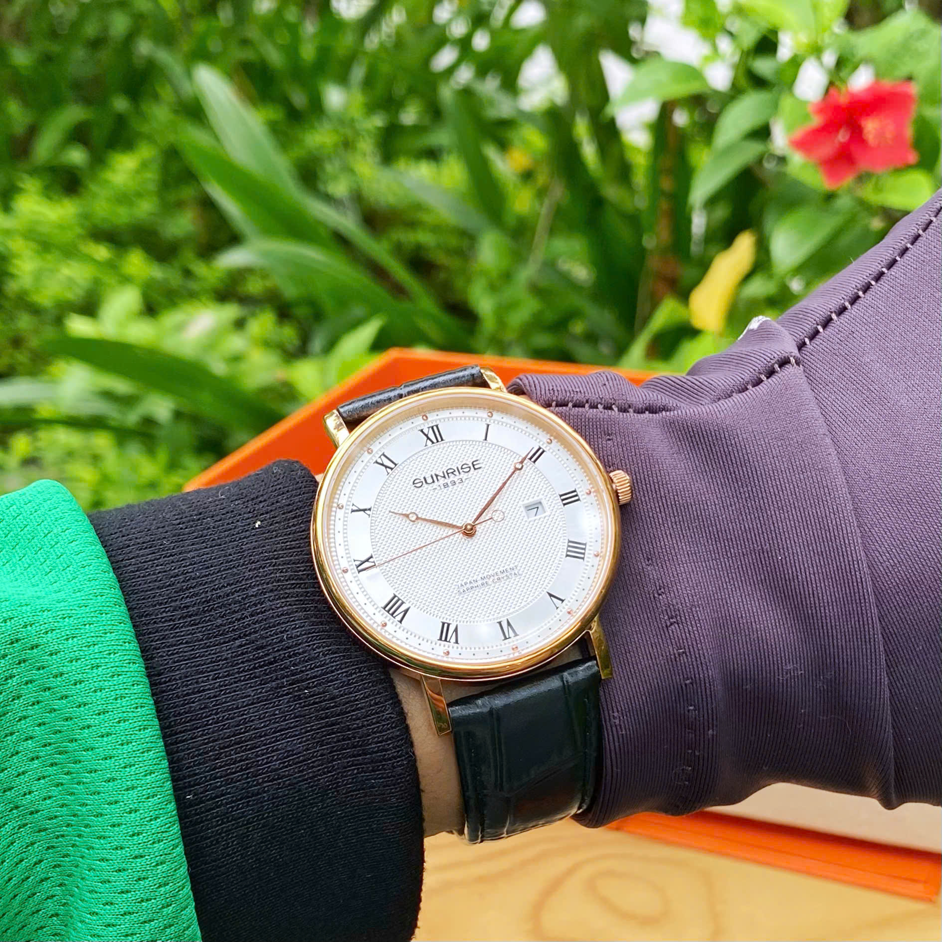 ĐỒNG HỒ ĐÔI SUNRISE DÂY DA 1257PA và 2257PA CHÍNH HÃNG