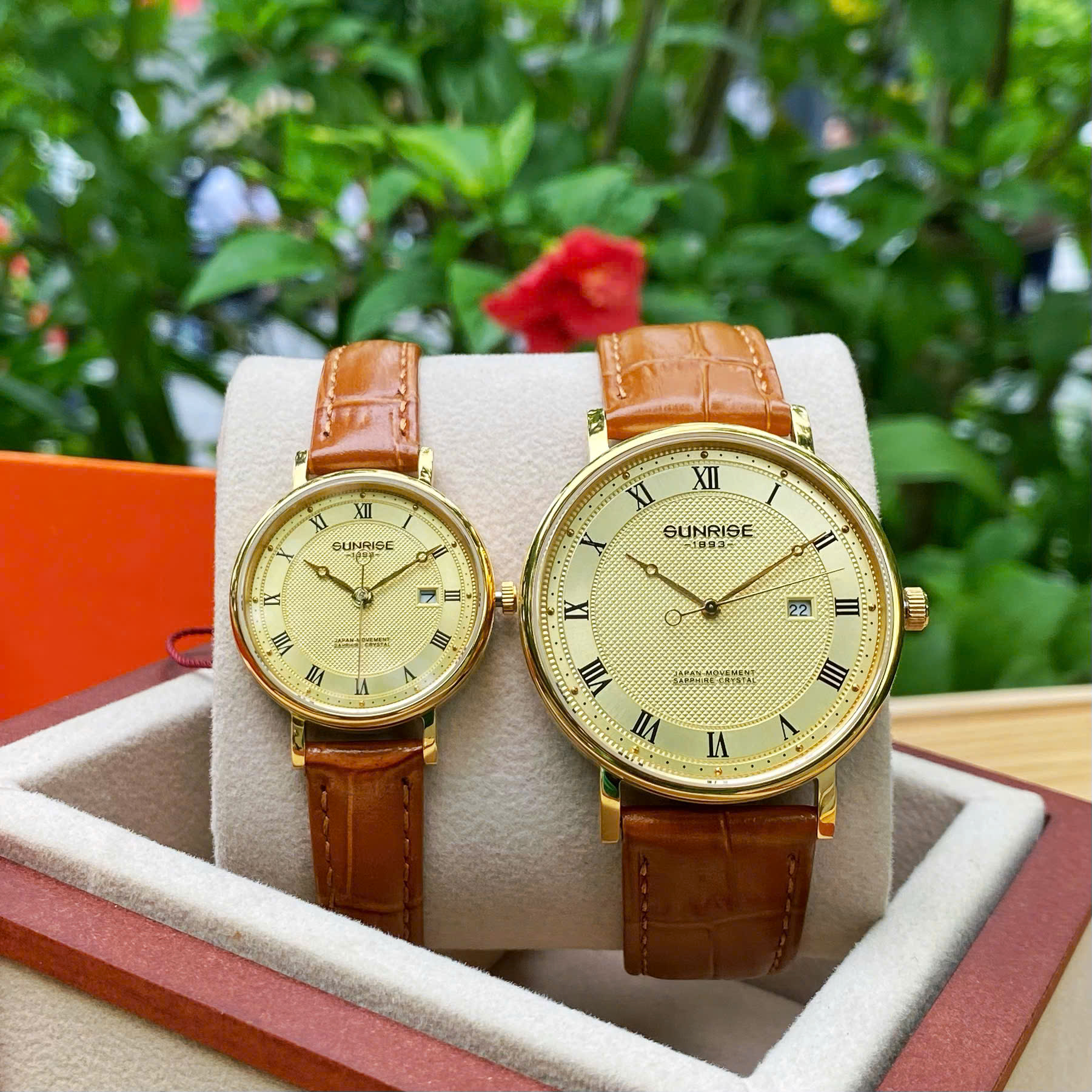 ĐỒNG HỒ ĐÔI SUNRISE DÂY DA 1257PA và 2257PA CHÍNH HÃNG