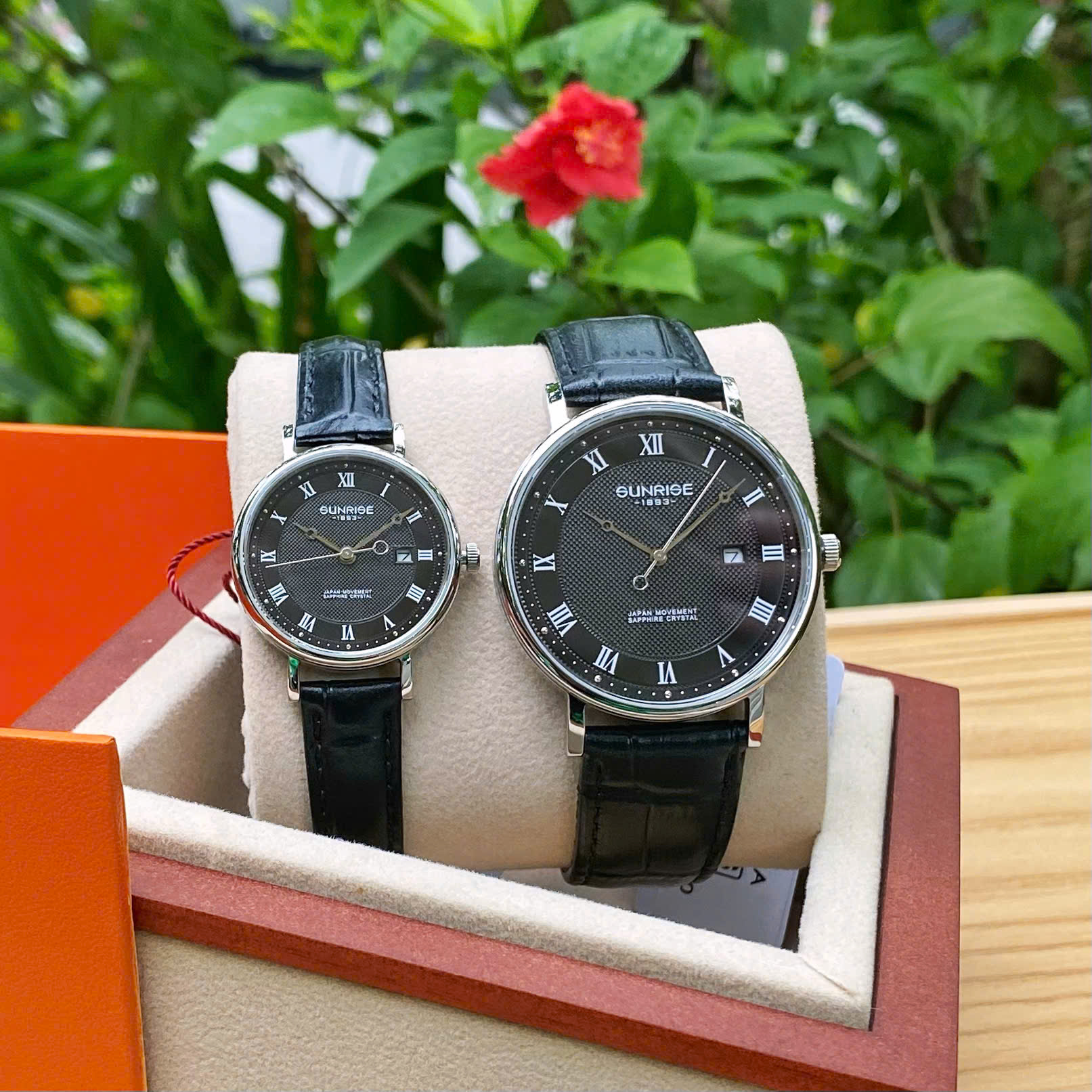 ĐỒNG HỒ ĐÔI SUNRISE DÂY DA 1257PA và 2257PA CHÍNH HÃNG