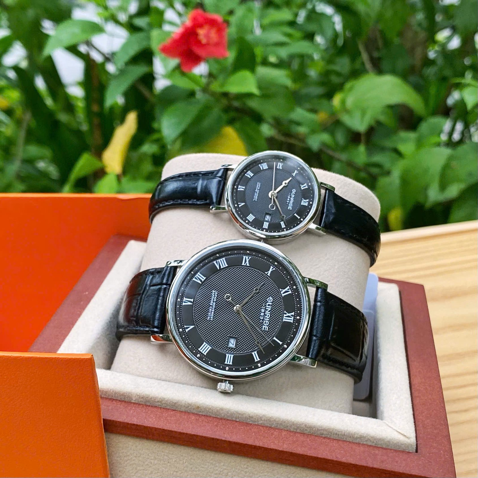 ĐỒNG HỒ ĐÔI SUNRISE DÂY DA 1257PA và 2257PA CHÍNH HÃNG