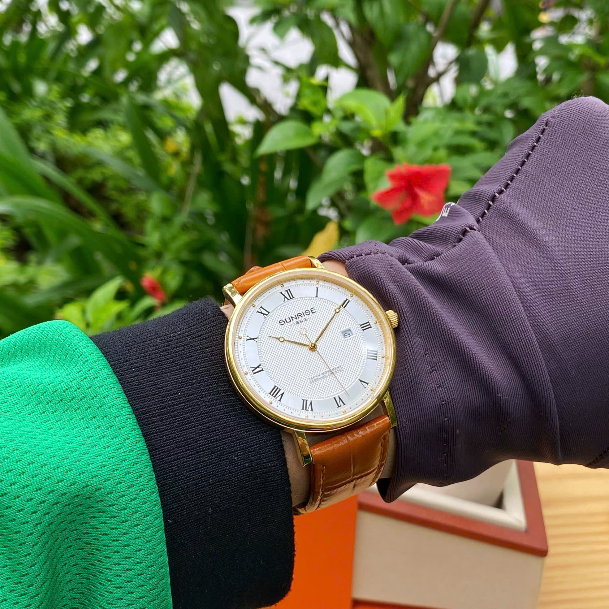 ĐỒNG HỒ ĐÔI SUNRISE DÂY DA 1257PA và 2257PA CHÍNH HÃNG