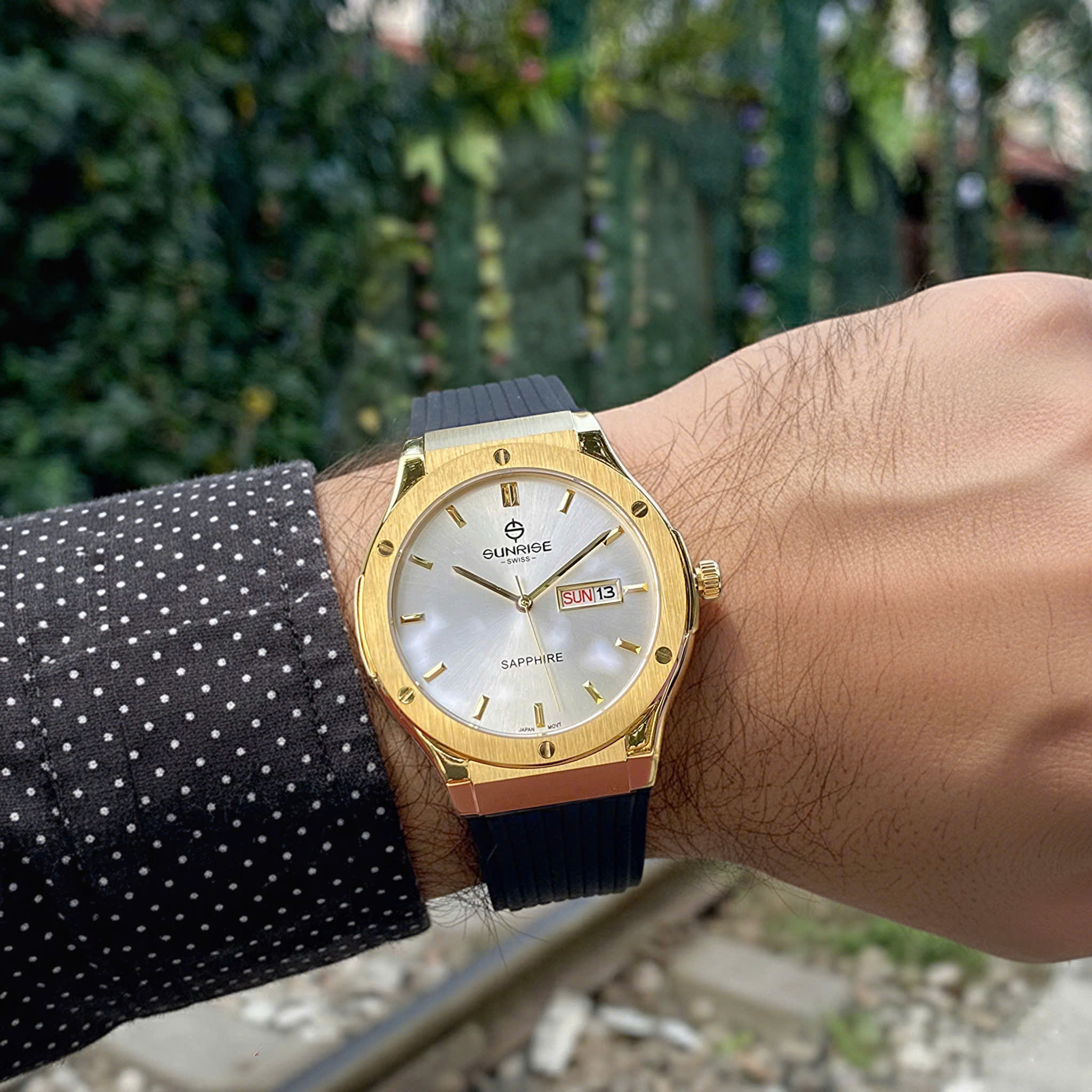 Đồng Hồ Nam Sunrise 1310JA - Tiểu Hublot Cá Tính